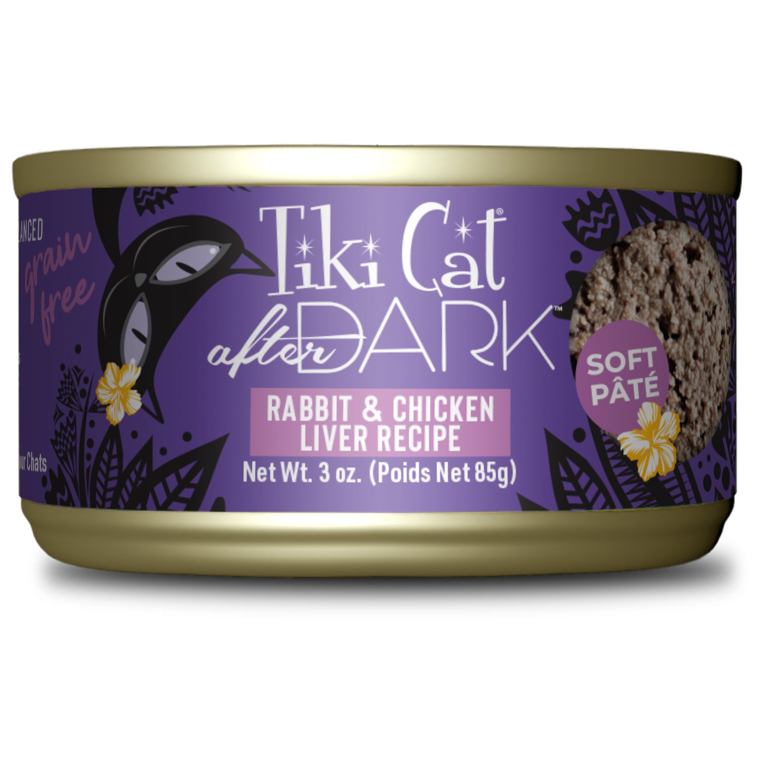 Tiki Cat After Dark Pate Wet Cat Food, Rabbit & Chicken Liver, 3 Oz. Can