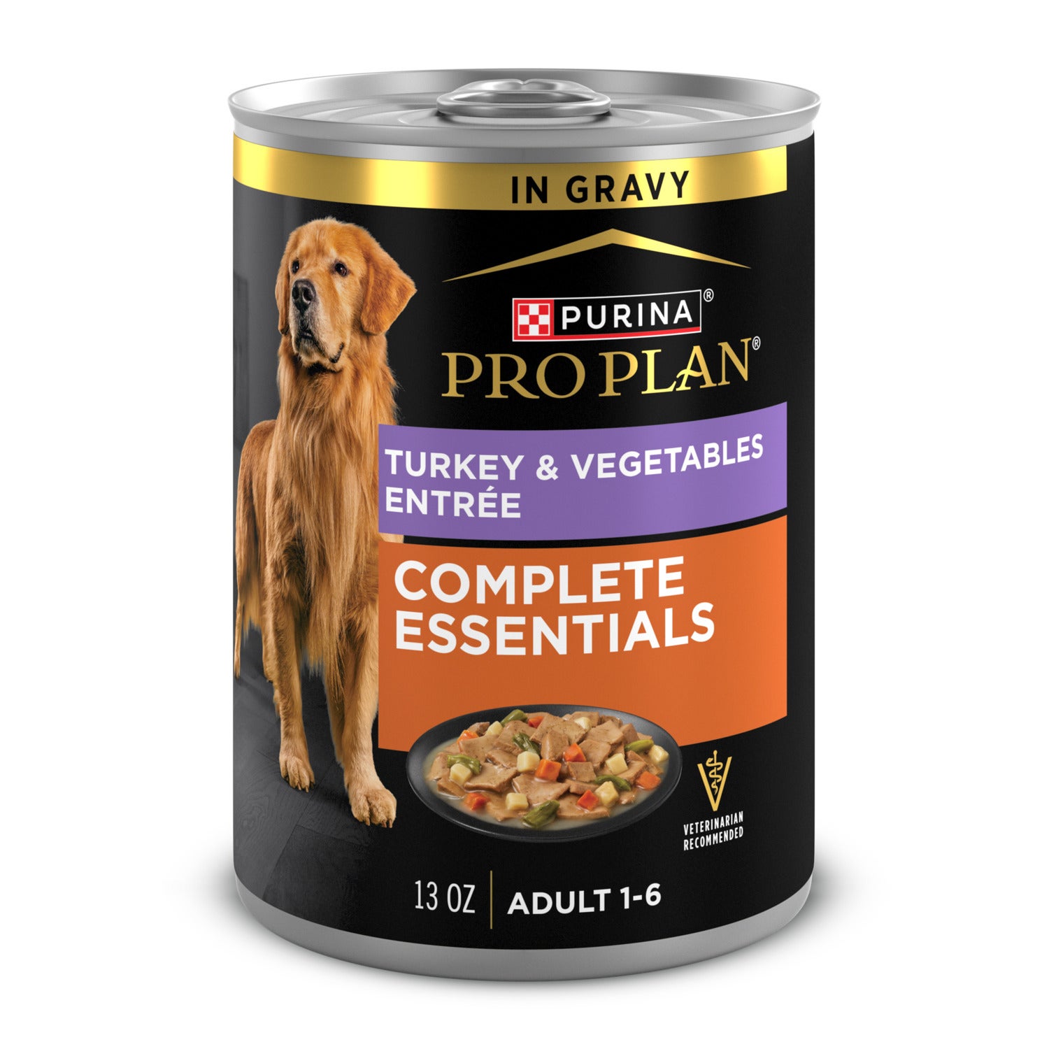 Purina Pro Plan Complete Essentials Turkey And Vegetables Entree In Wet Dog Food Gravy - 13 Oz