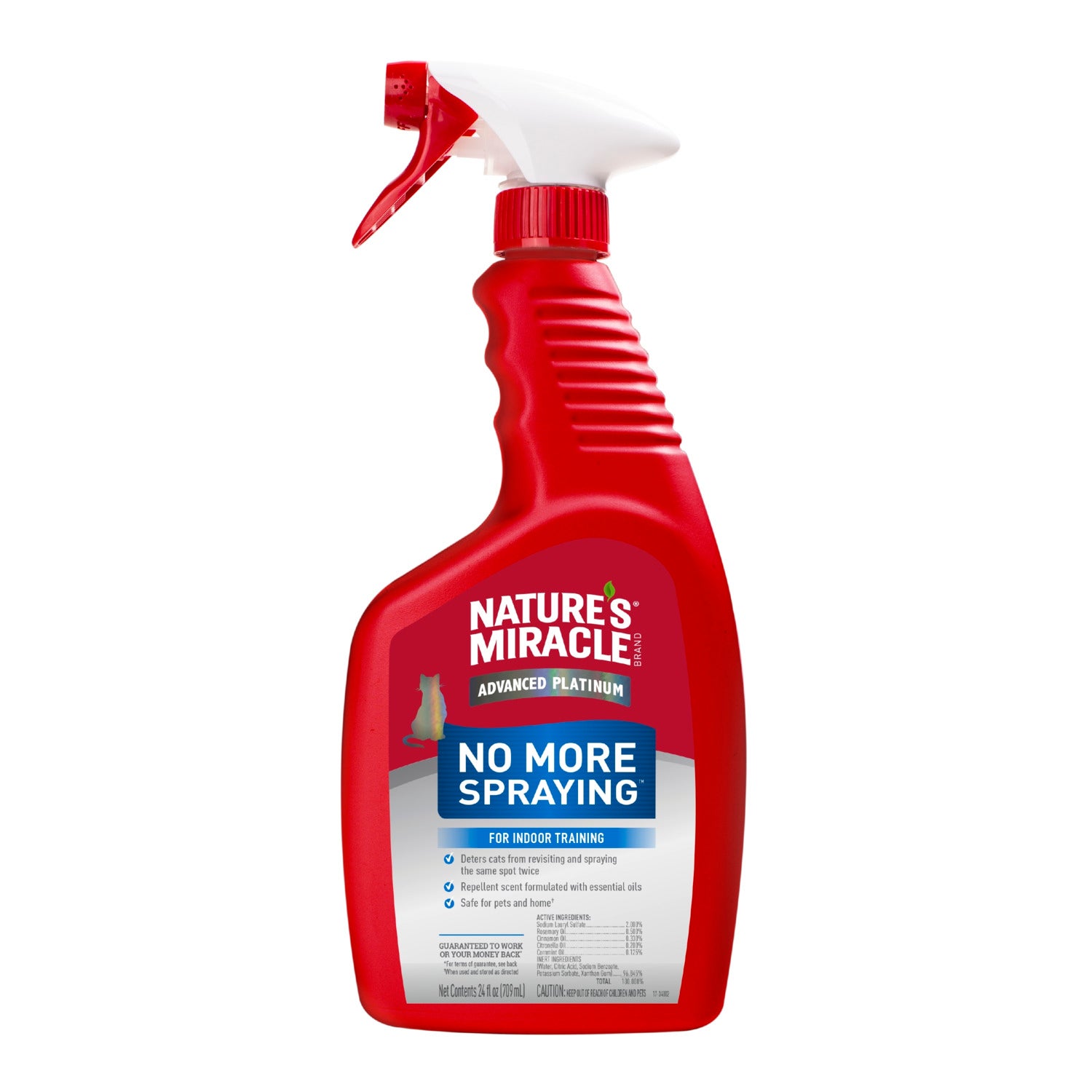 Nature's Miracle Advanced Platinum No More Spraying Indoor Cat Repellent Training Spray, 24Oz