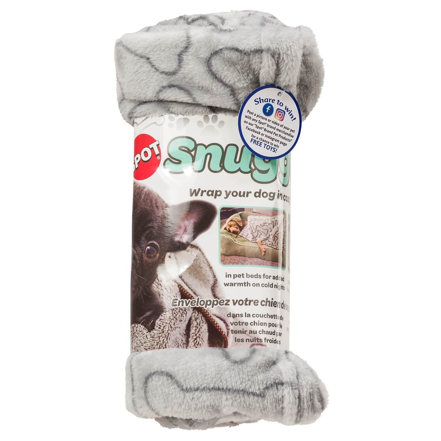 Spot Bones Gray Dog Blanket, 30X40