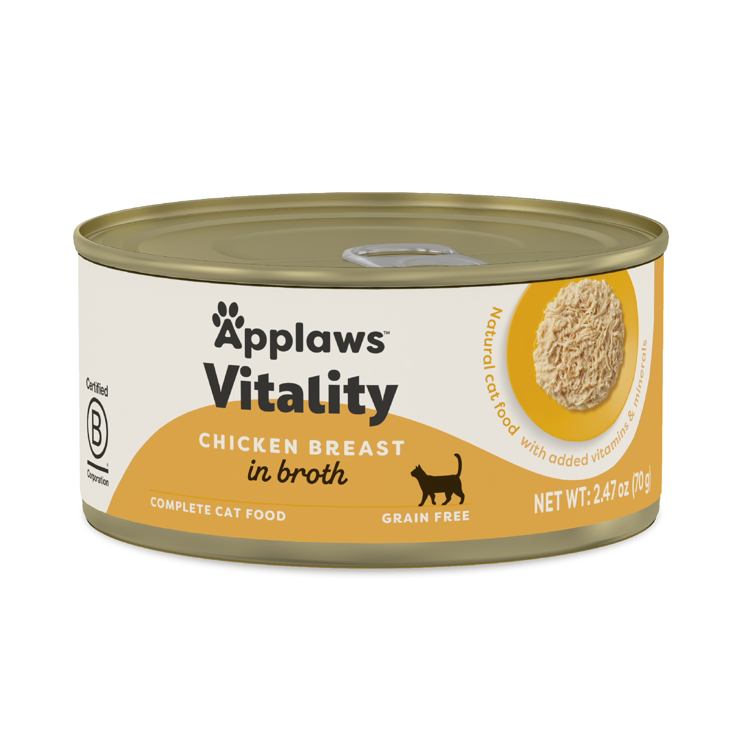 Applaws™ Vitality Natural Wet Cat Food With Added Vitamins & Minerals, Chicken Breast In Broth, 2.47-Oz Pack Of 24