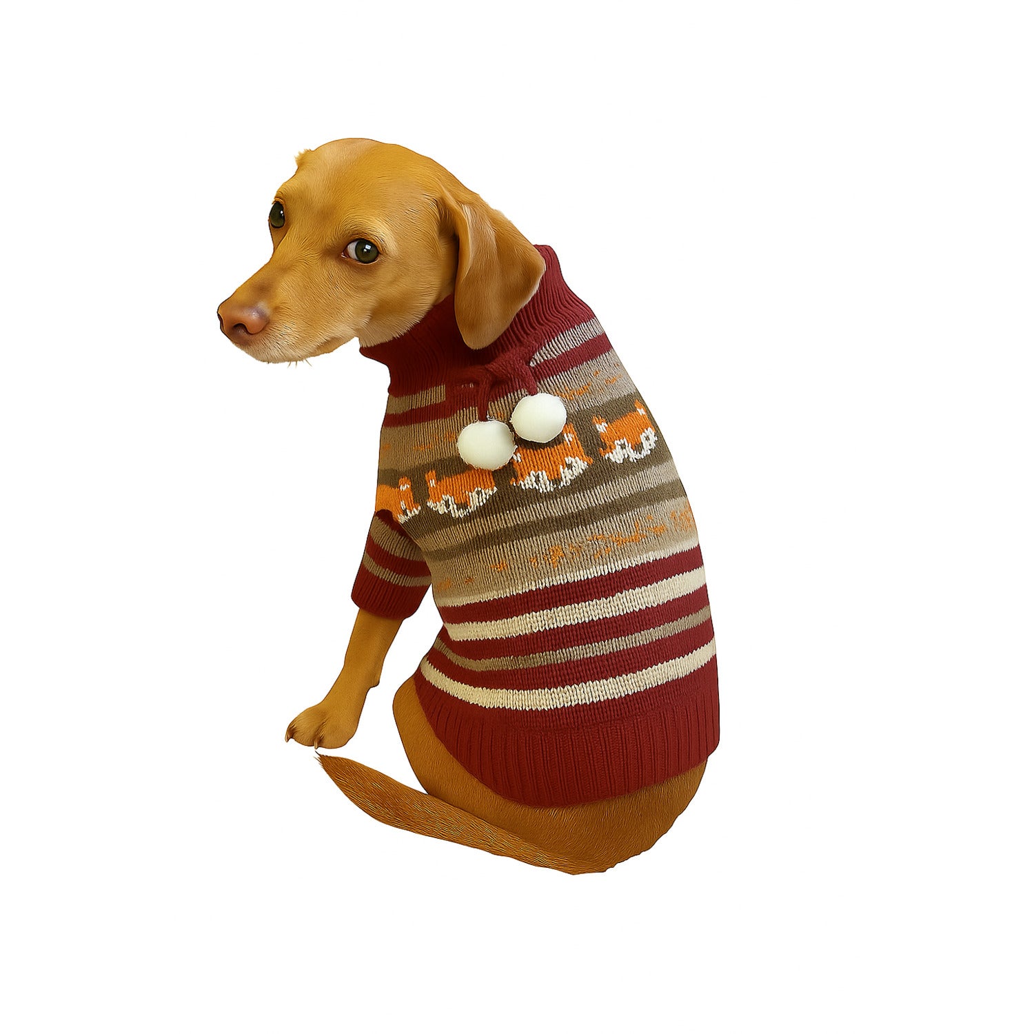 Simply Dog Fox Fair Isle Dog Sweater, Large