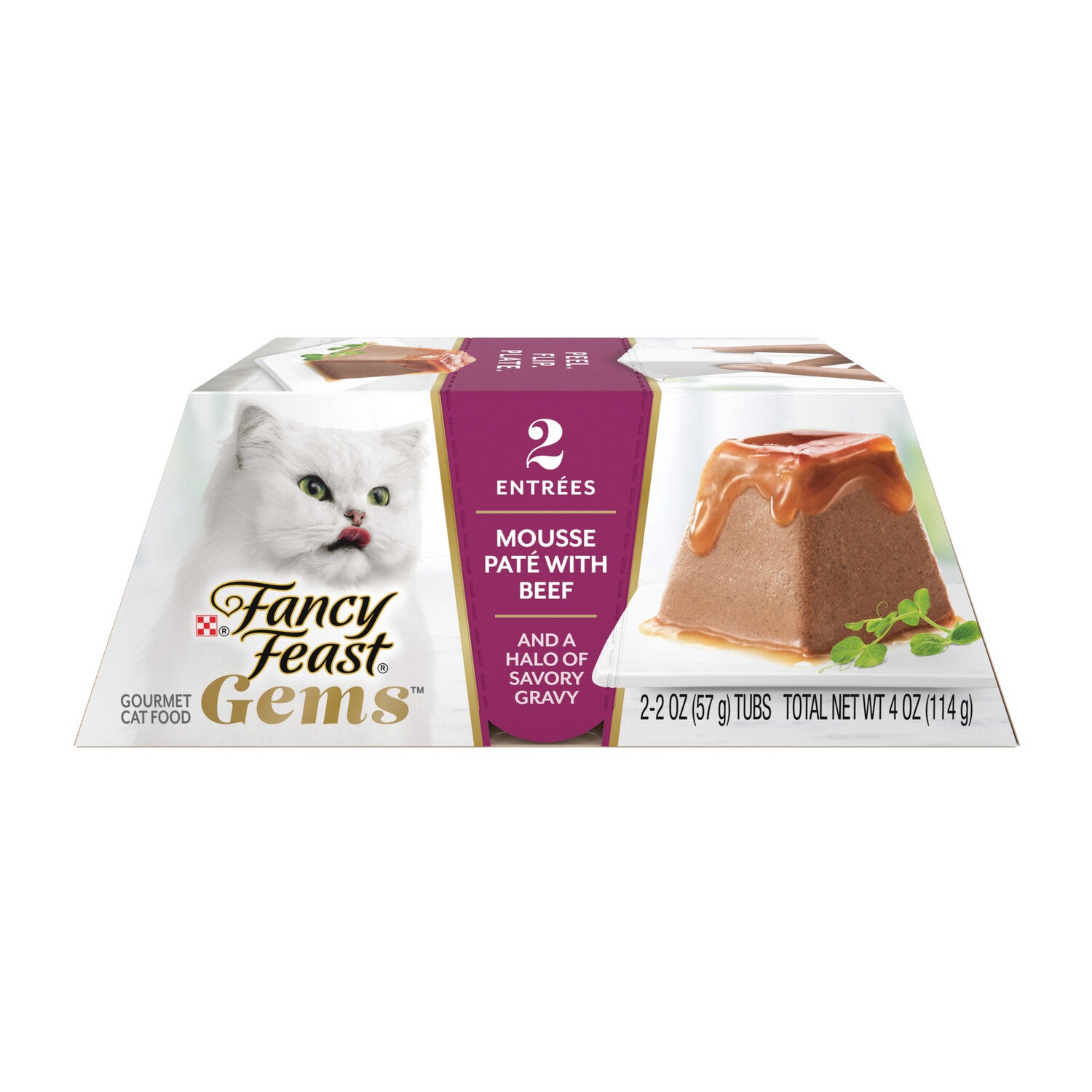 Fancy Feast Gems Pate Wet Cat Food Mousse With Beef And A Halo Of Savory Gravy - 4-Oz