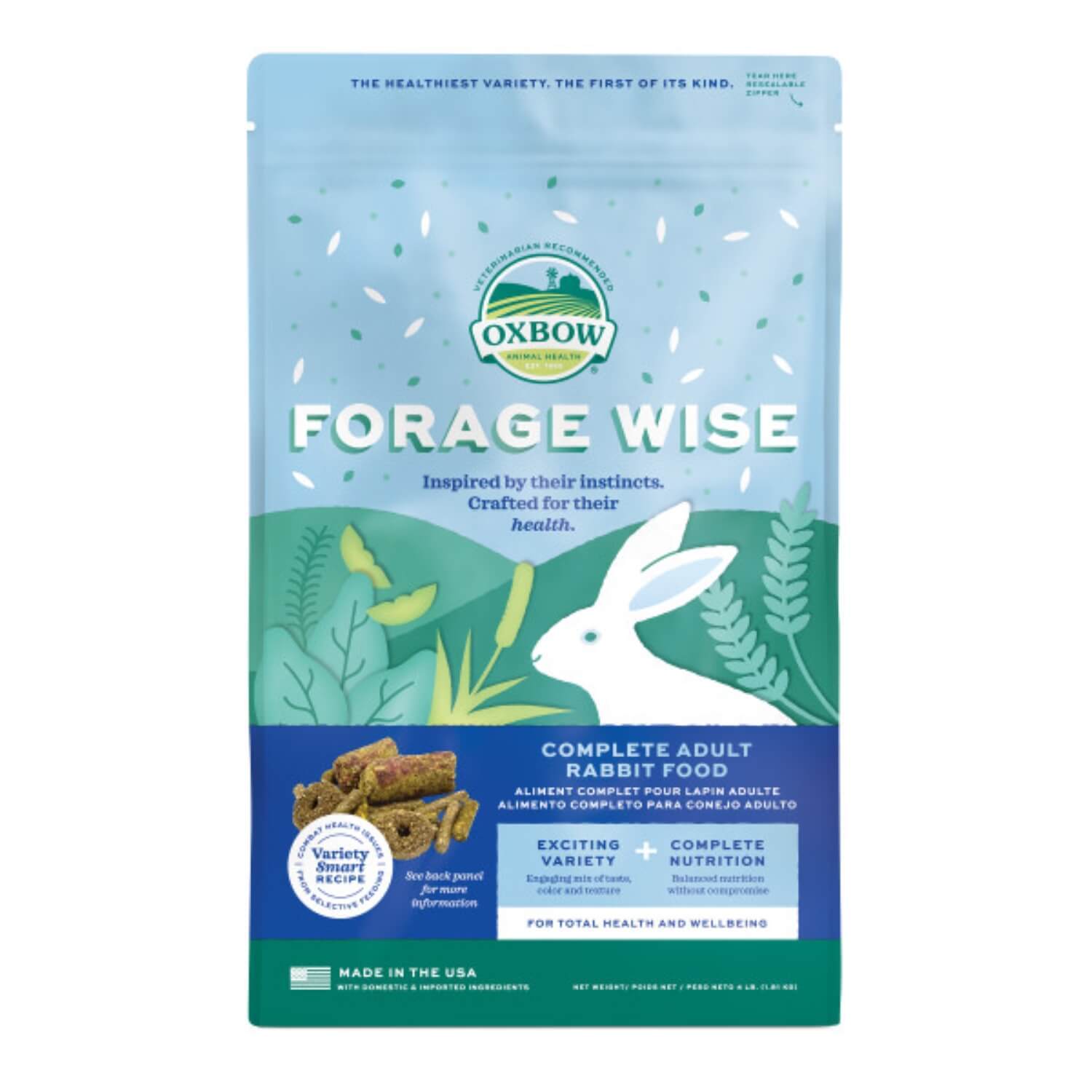 Oxbow Forage Wise Adult Rabbit Food - 4 Lb