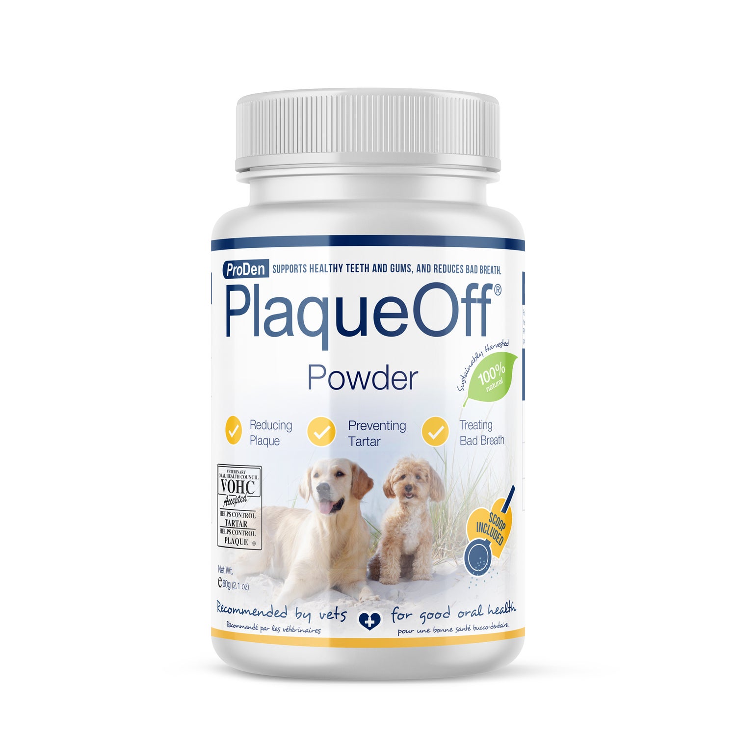 Proden Plaqueoff Powder Dog Dental Health Supplement, 2.1-Oz Bottle