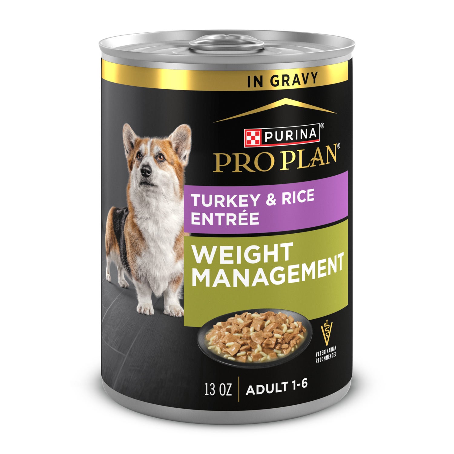 Purina Pro Plan Weight Management Wet Dog Food, Turkey And Rice Entree In Gravy - 13 Oz