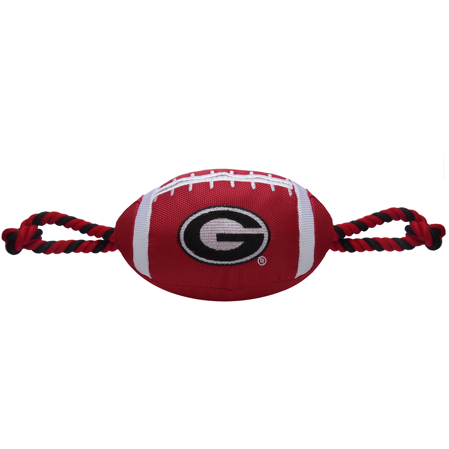 Pets First University Of Georgia Football Rope & Tug Squeaky Dog Toy, 17