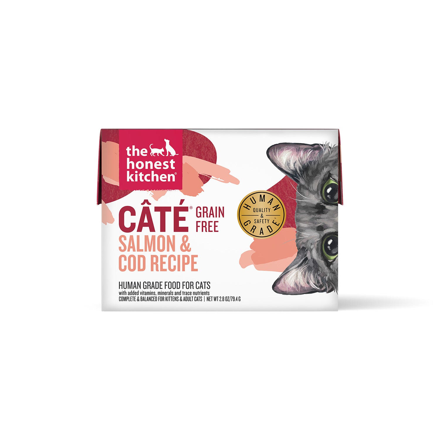 The Honest Kitchen Cate Grain-Free Salmon & Cod Pate Recipe Wet Cat Food, 2.8-Oz Pack Of 12