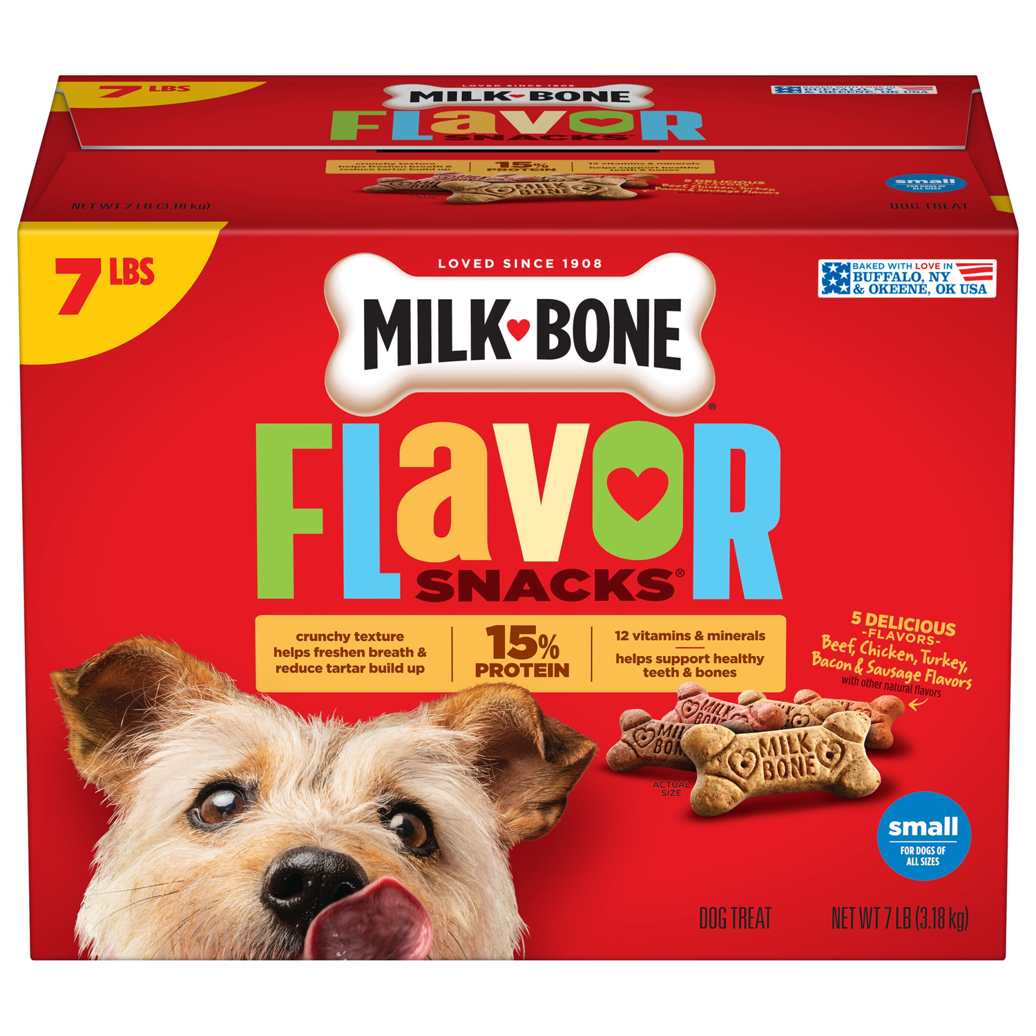 Milk-Bone Flavor Snacks Crunchy Small Dog Biscuits, 7-Lb Box
