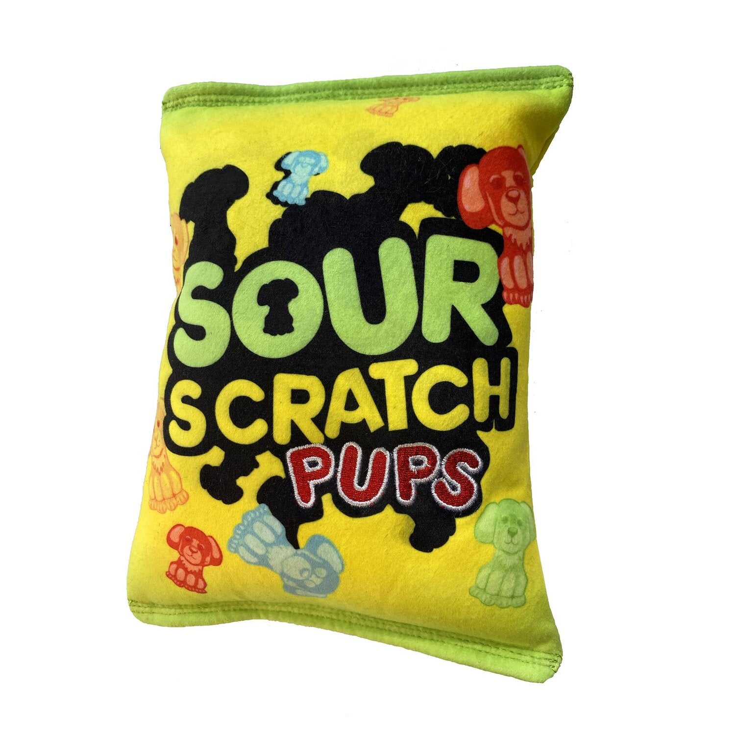 Huxley & Kent Power Plush Sour Scratch Pups Plush Squeaky Dog Toy, Large