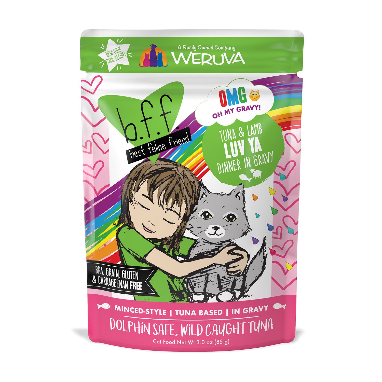 Weruva B.F.F. Omg - Best Feline Friend Oh My Gravy!, Tuna & Lamb Luv Ya With Tuna & Lamb In Gravy Wet Cat Food By
