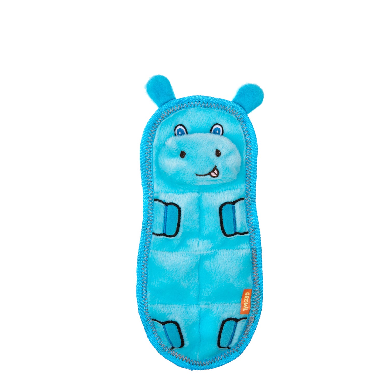 Growl Zoo Matz Hugo The Hippo Squeaky Dog Toy, 9.5