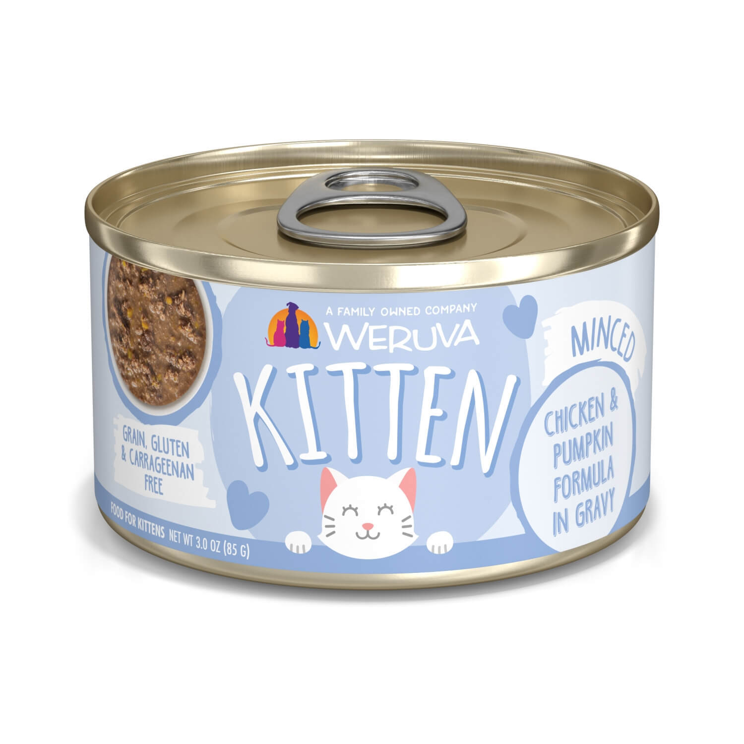 Weruva Kitten Grain Free Chicken & Pumpkin Formula In Gravy Wet Cat Food, 3-Oz Can
