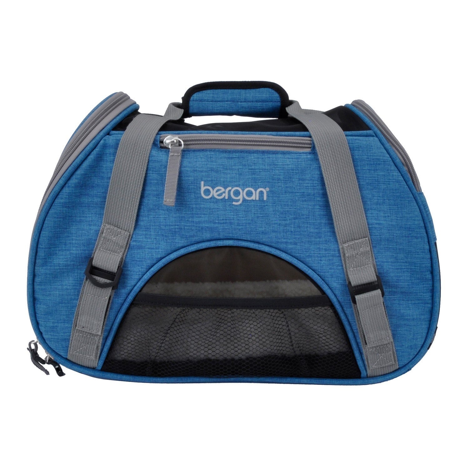 Bergan Comfort Airline Approved Cat & Dog Carrier, Small, Bermuda Turquoise & Grey