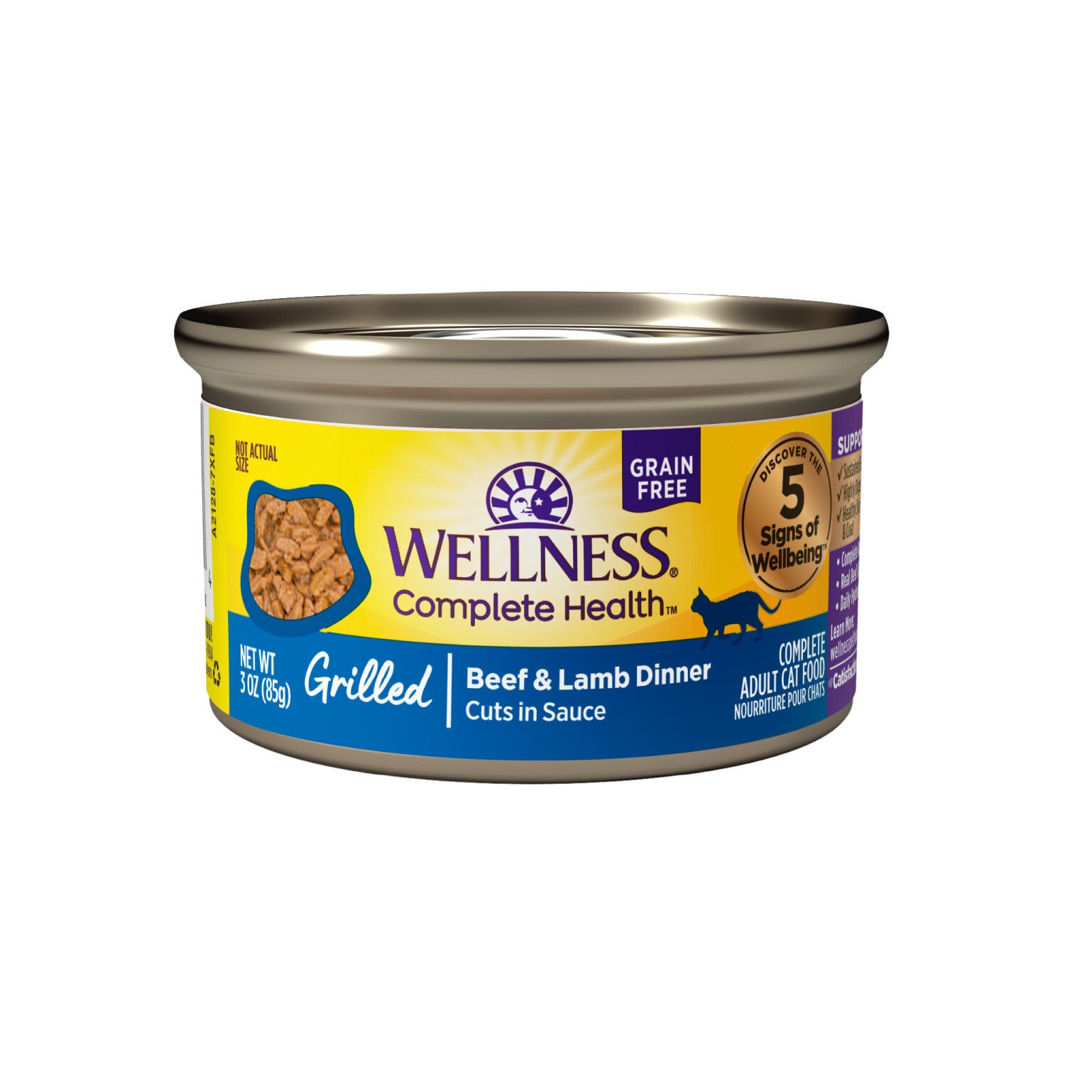 Wellness Complete Health Grilled, Adult Wet Cat Food, Natural, Protein-Rich, Grain-Free Beef And Lamb Dinner Recipe, 3-Oz, 12 Pack
