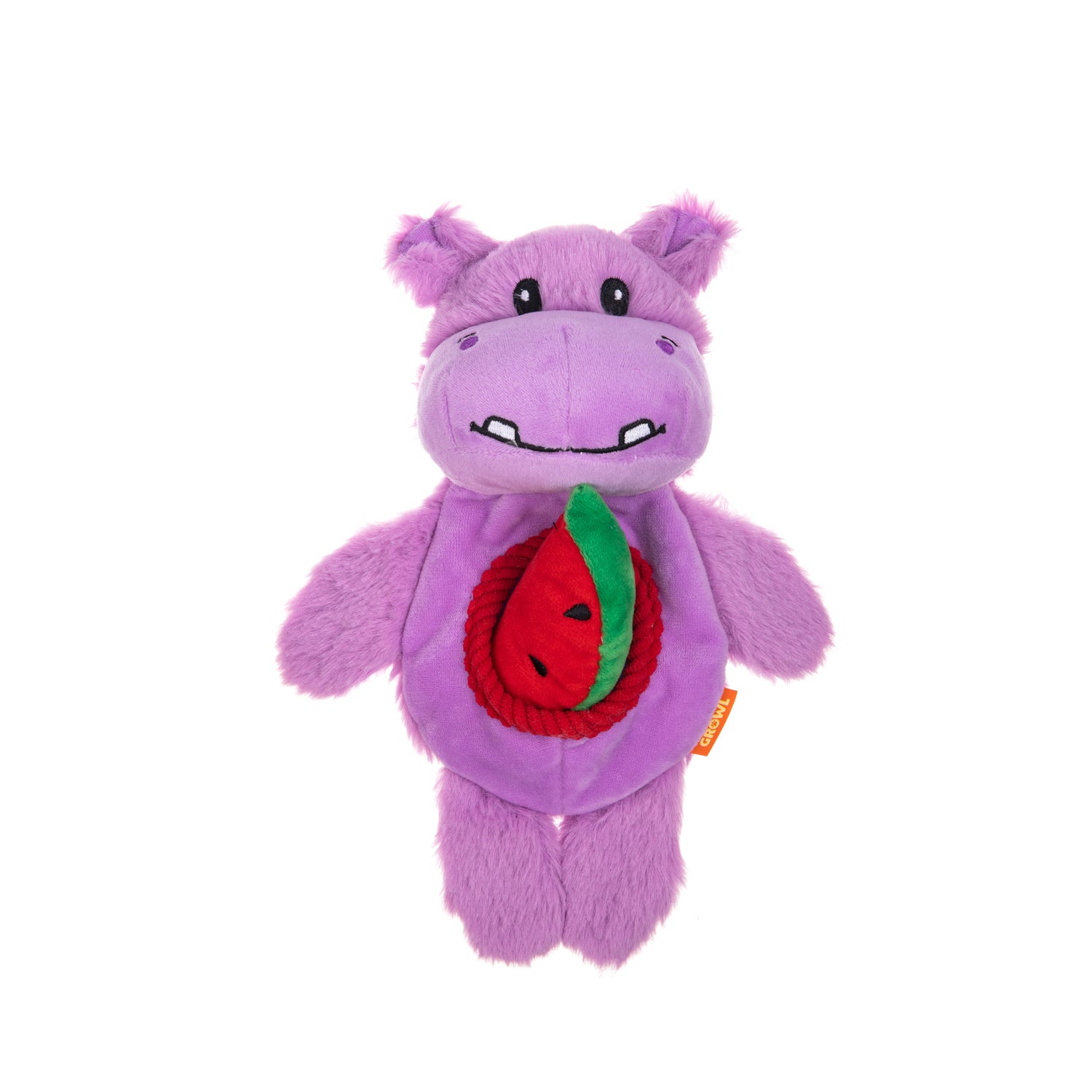 Growl Snackerz Hilda The Hippo Durable Burrow Plus Dog Toy, 9.7