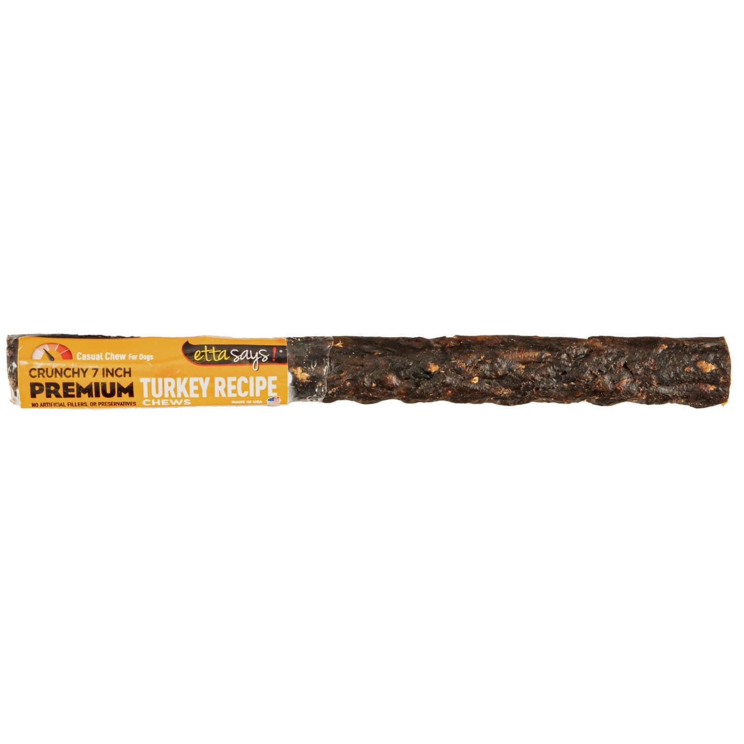 Etta Says! Premium Crunchy Turkey Chew Dog Treats, 7In
