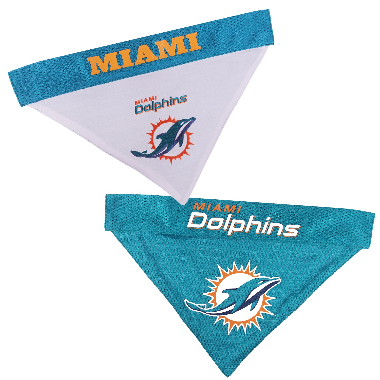 Pet First Miami Dolphins Reversible Dog Bandana, Large
