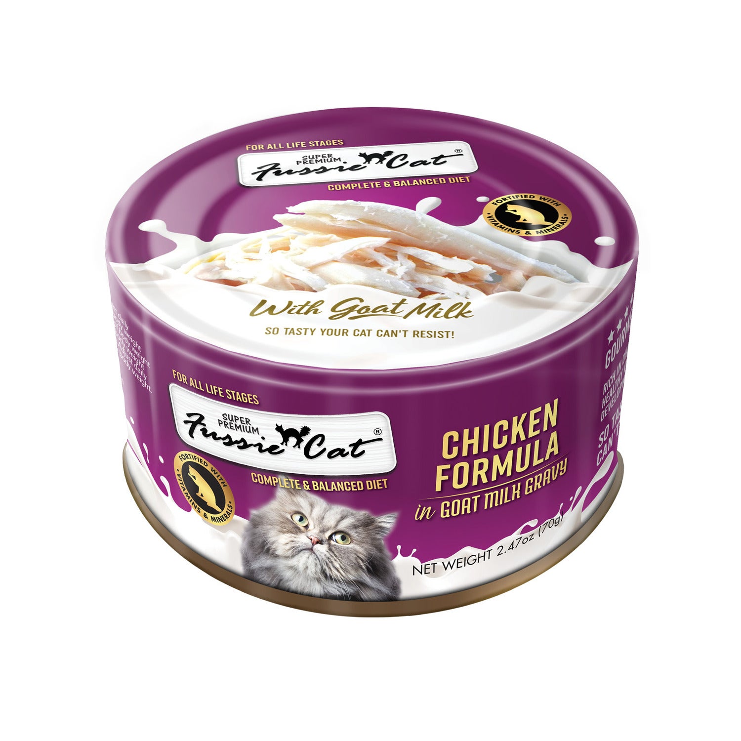 Fussie Cat Super Premium Chicken In Goat Milk Wet Cat Food, 2.47Oz
