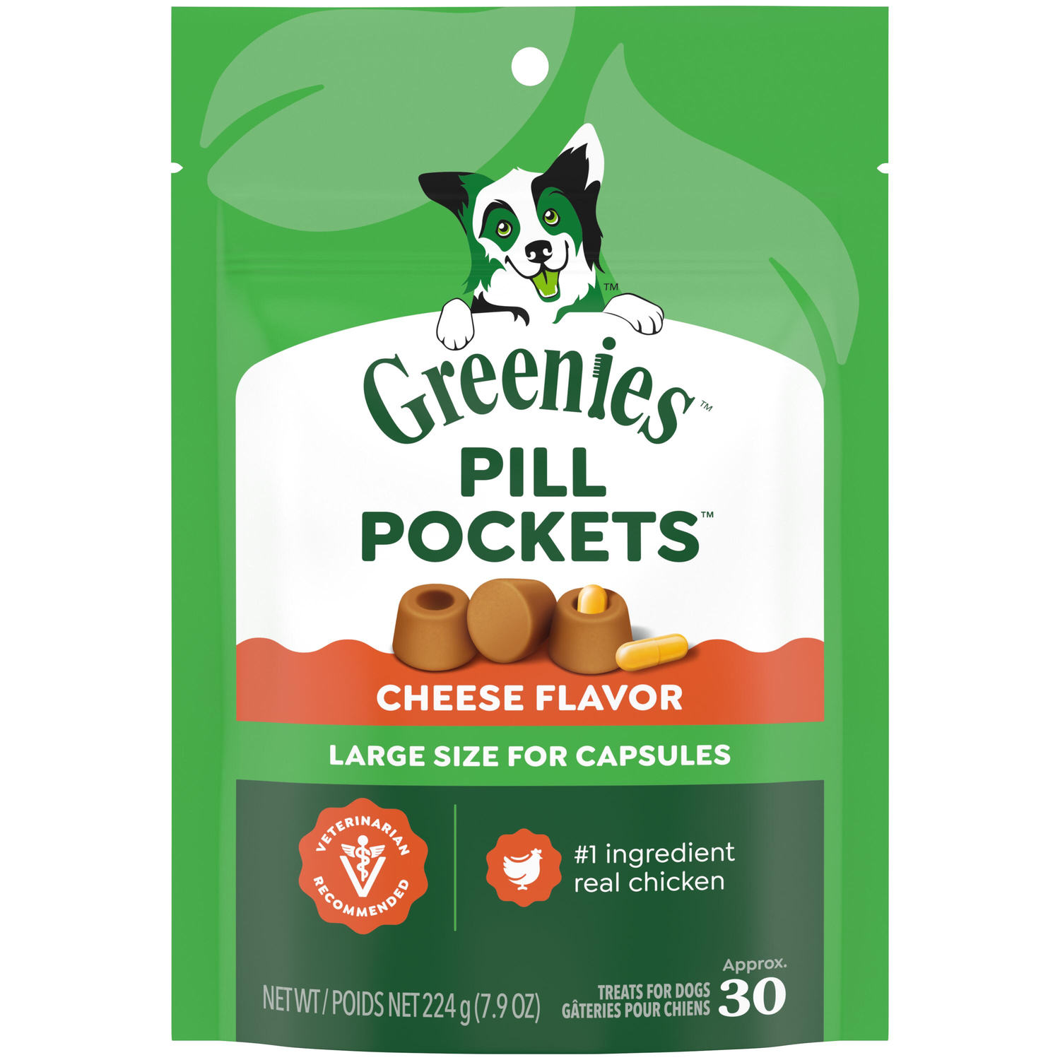 Greenies Pill Pockets Cheese Flavor Large Capsules Dog Treats, 30 Count