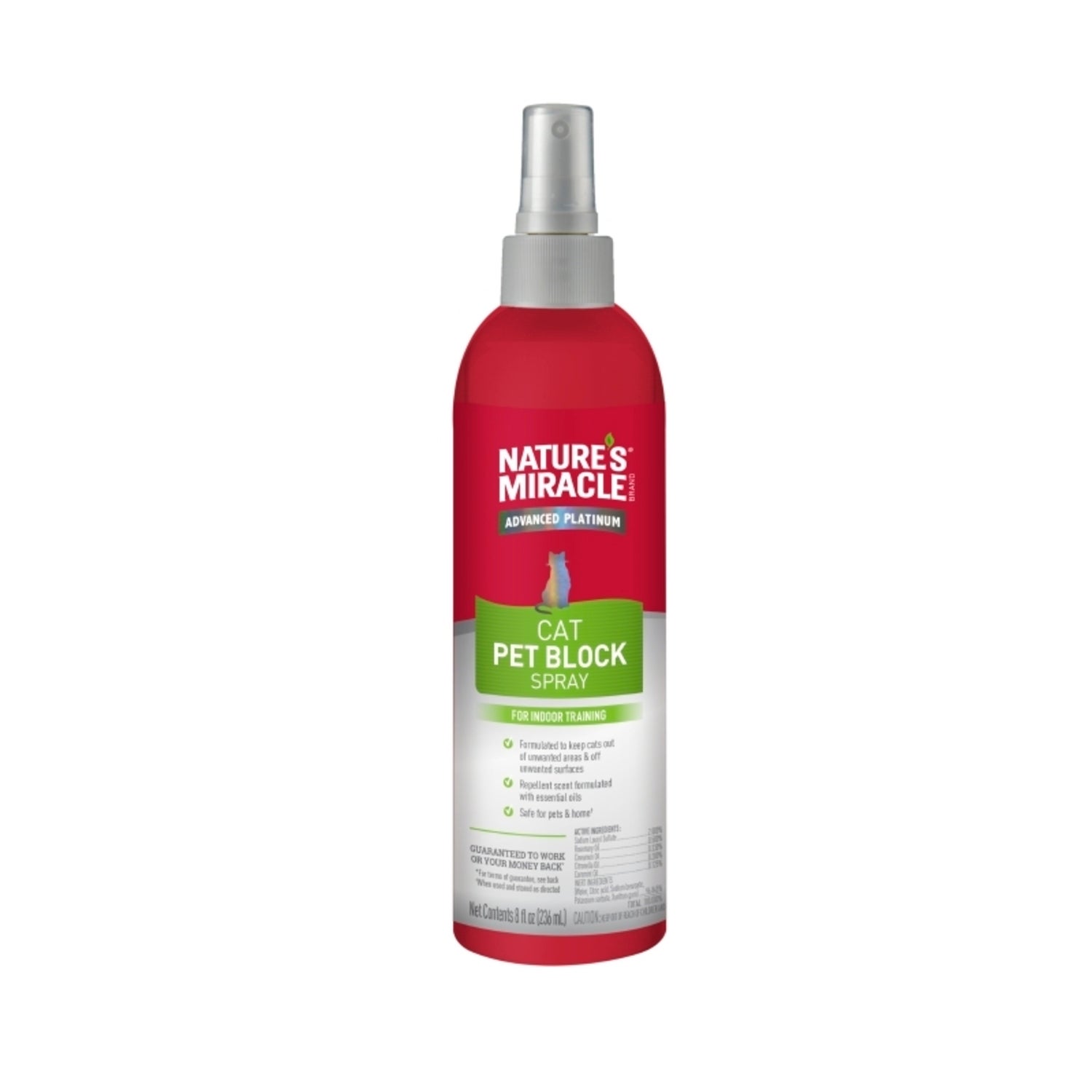 Nature's Miracle Advanced Platinum Cat Pet Block Spray, 8Oz