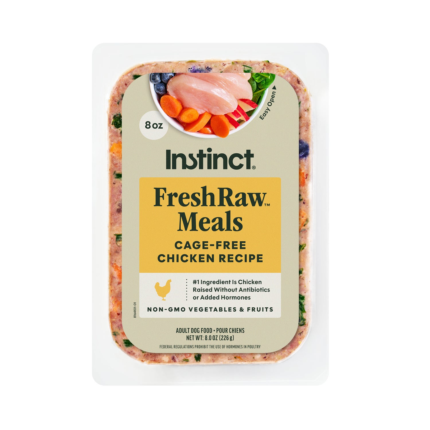 Instinct Freshraw Meals Cage-Free Chicken Recipe Frozen Dog Food, 8-Ounce Pack