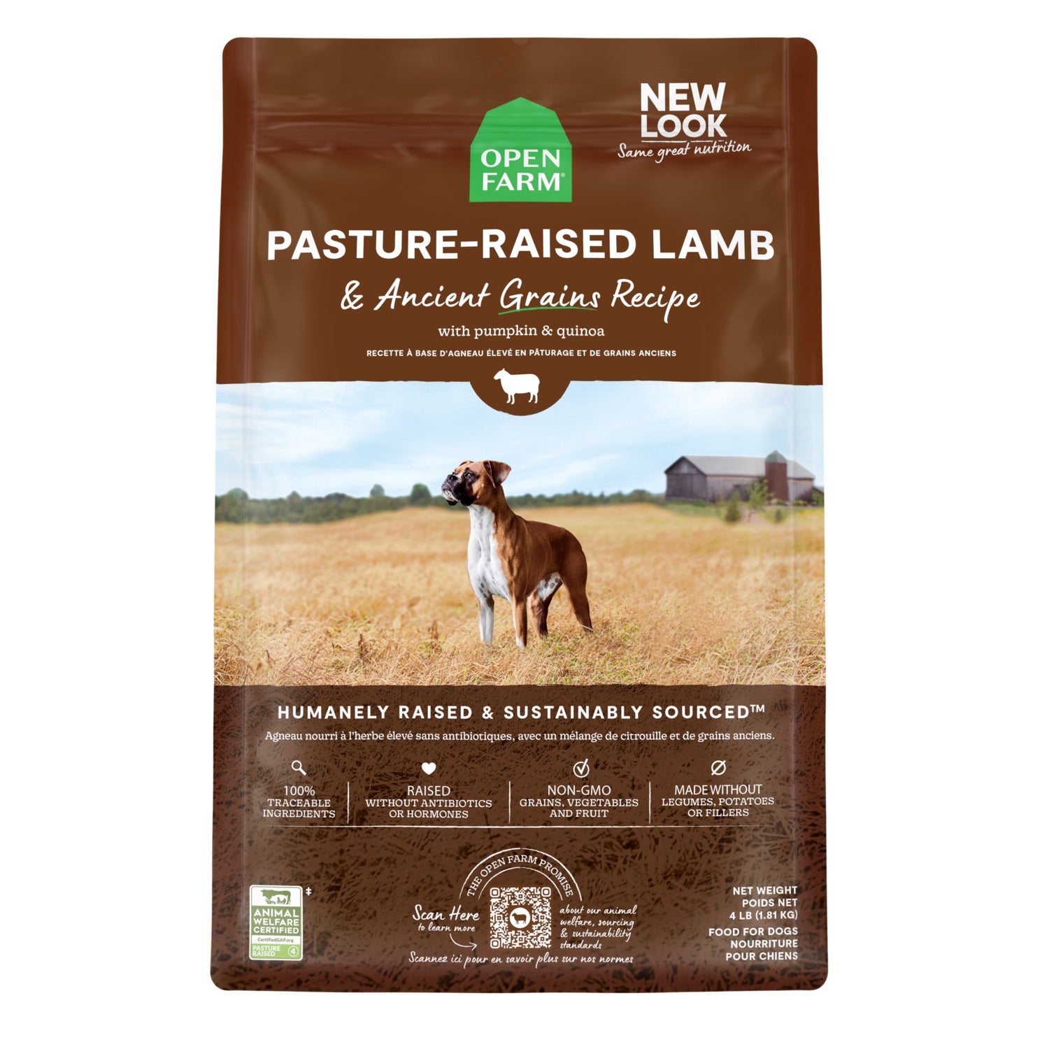 Open Farm Pasture Raised Lamb And Ancient Grains Dry Dog Food, 22Lb