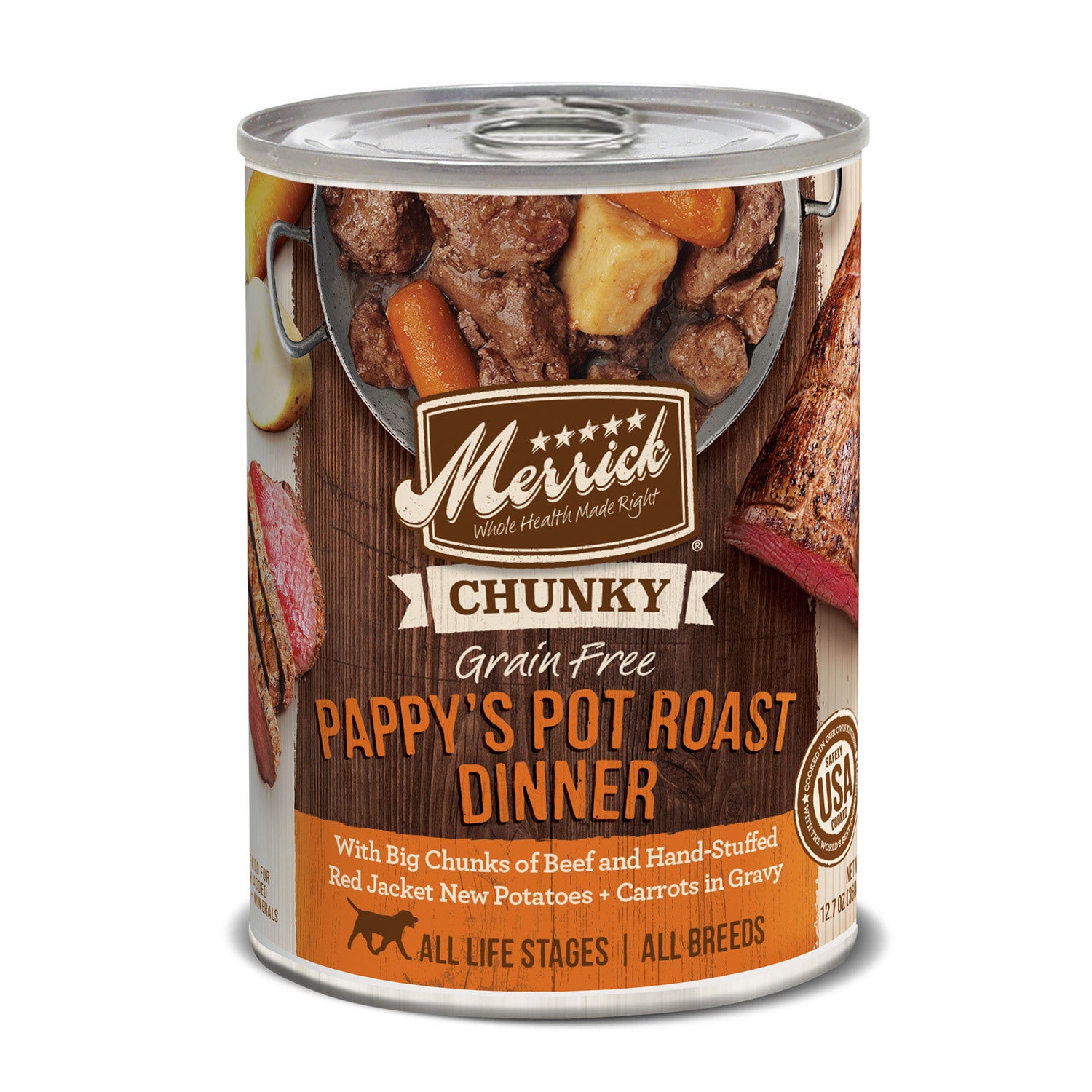 Merrick Chunky Grain-Free Pappy's Pot Roast Dinner In Gravy Wet Dog Food