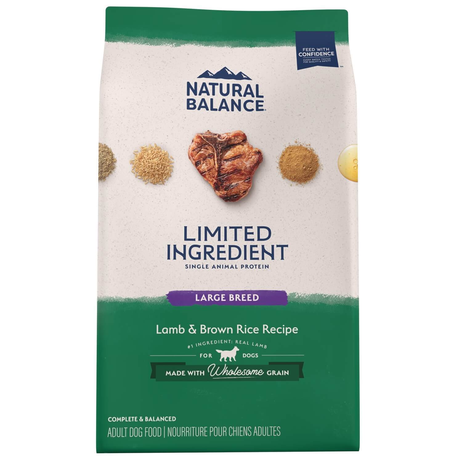 Natural Balance Limited Ingredient Lamb & Brown Rice Large Breed Recipe Dry Dog Food, 26-Lb