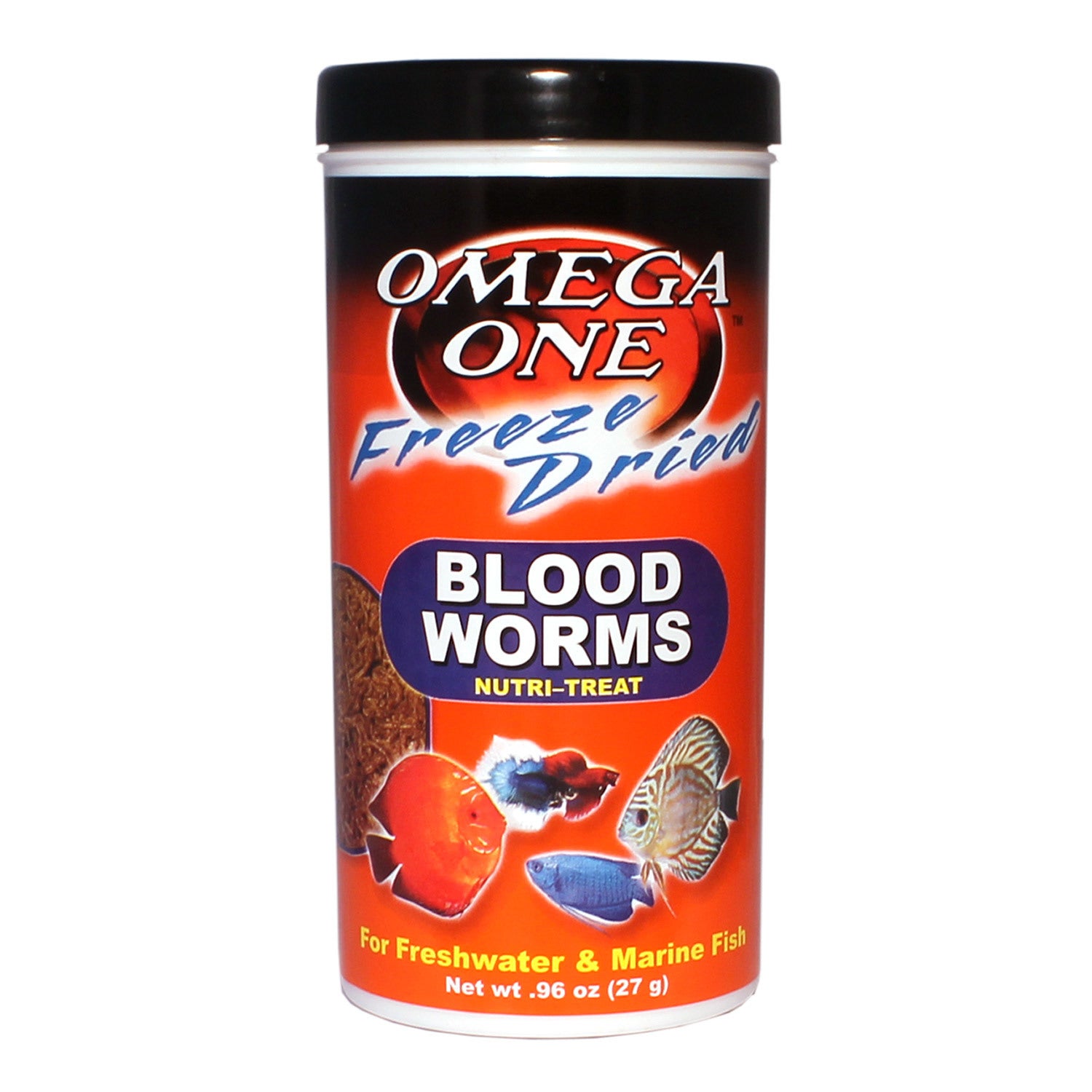 Omega One Freeze Dried Bloodworms Fish Food, 0.96-Oz