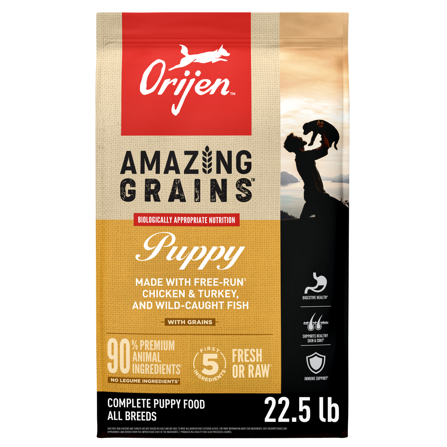 Orijen Amazing Grains Puppy High-Protein Dry Dog Food, 22.5-Lb Bag