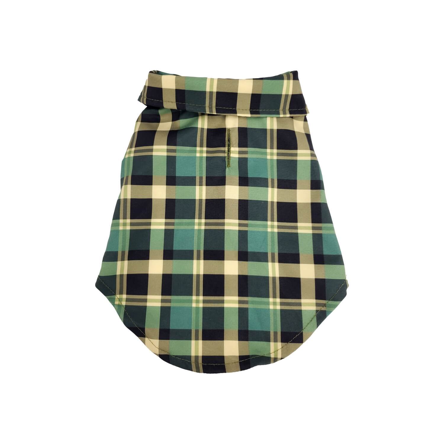 Hip Doggie Green Tartan Button Down Dog Shirt