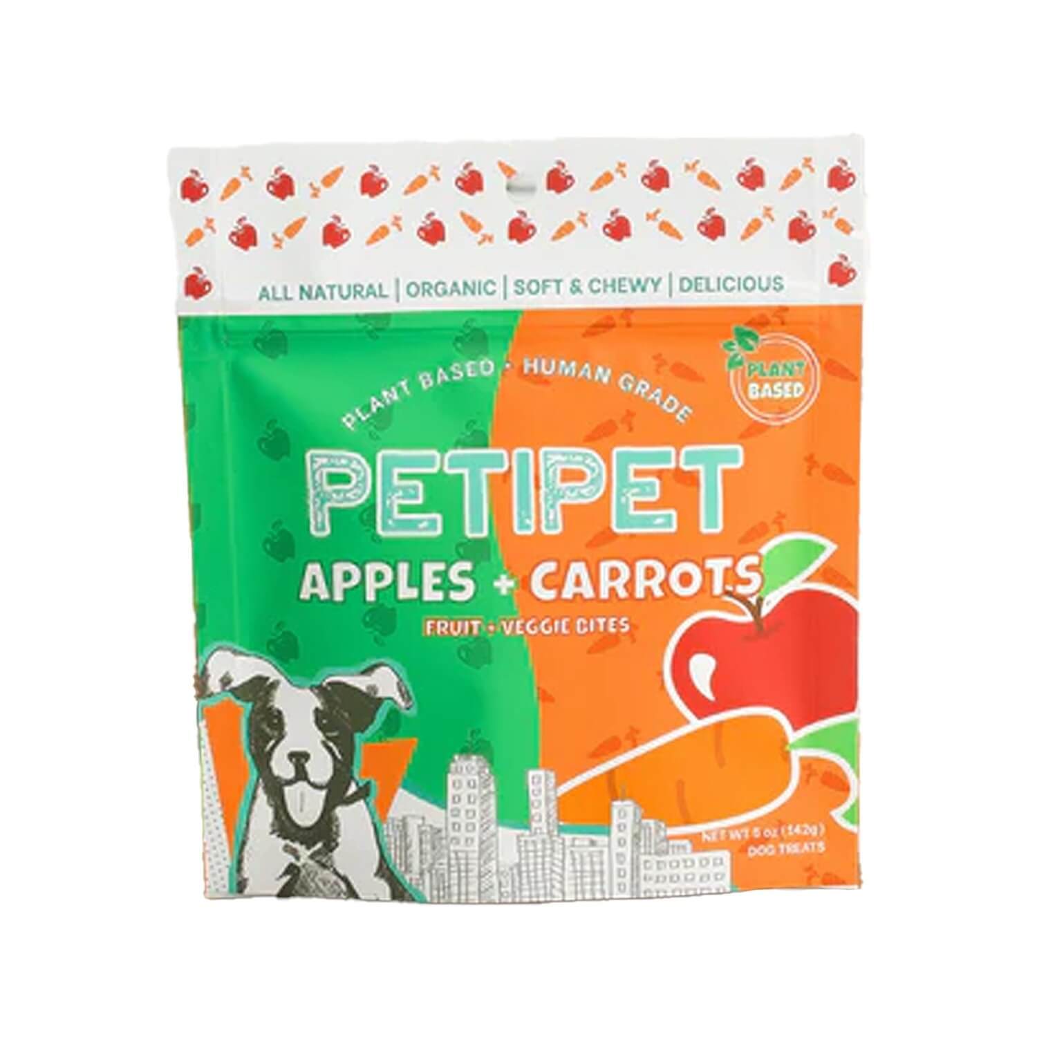 Petipet Apples & Carrots Organic Plant Based Soft & Chewy Dog Treats
