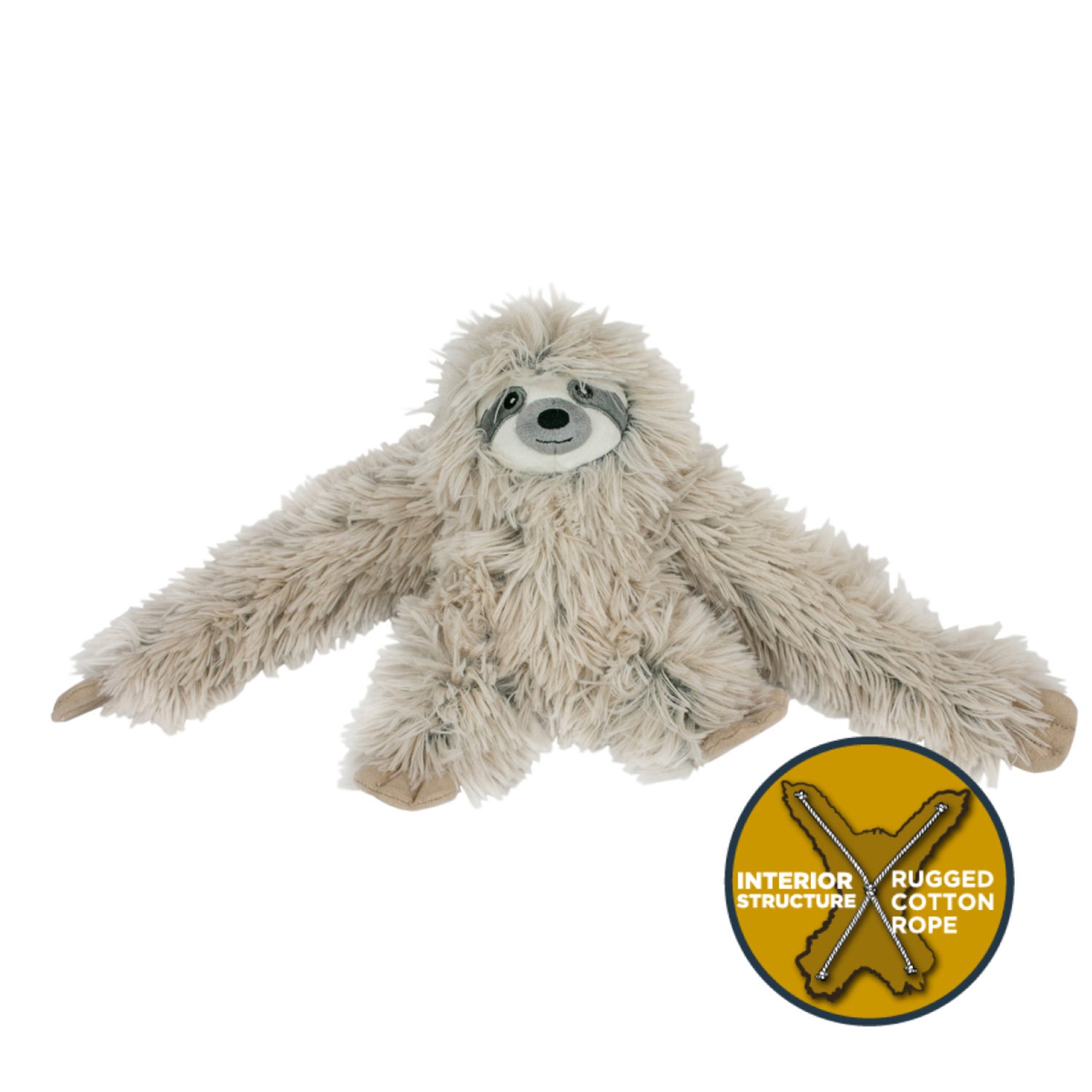 Tall Tails Sloth Rope Body Plush Squeaky Dog Toy, 16