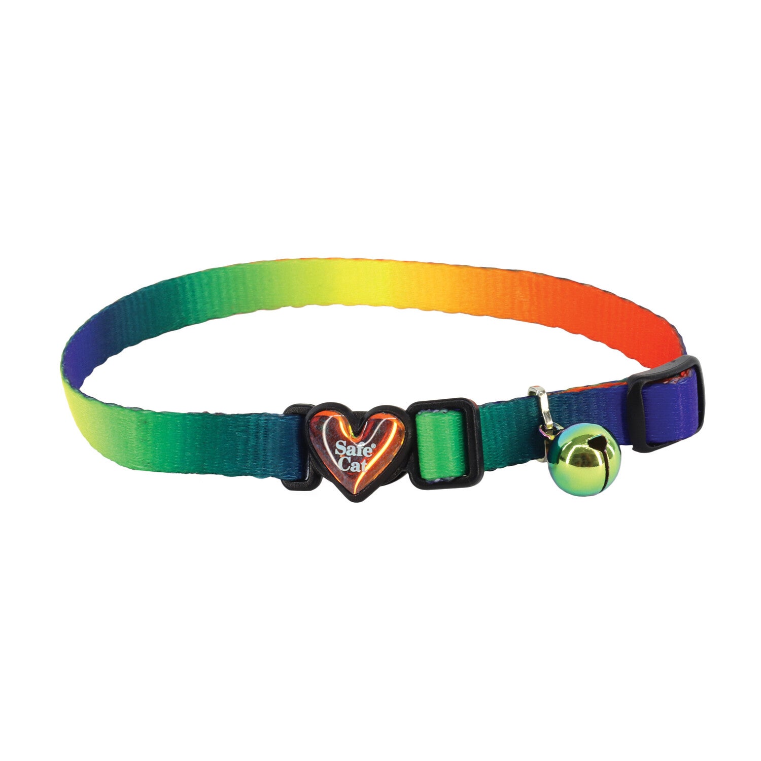 Safe Cat® By Coastal Heartbreaker Adjustable Cat Collar With Breakaway Heart Buckle, Dark Prism, 3/8 X 8-12
