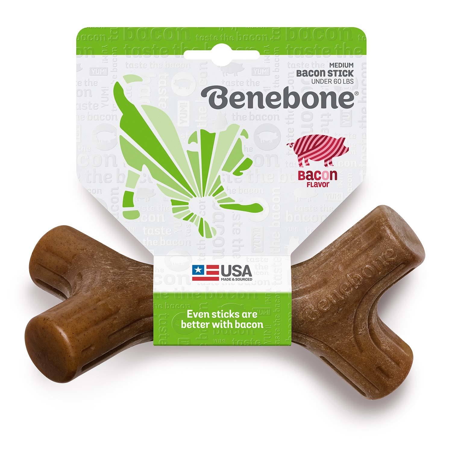 Benebone Bacon Stick Dog Toy, Small