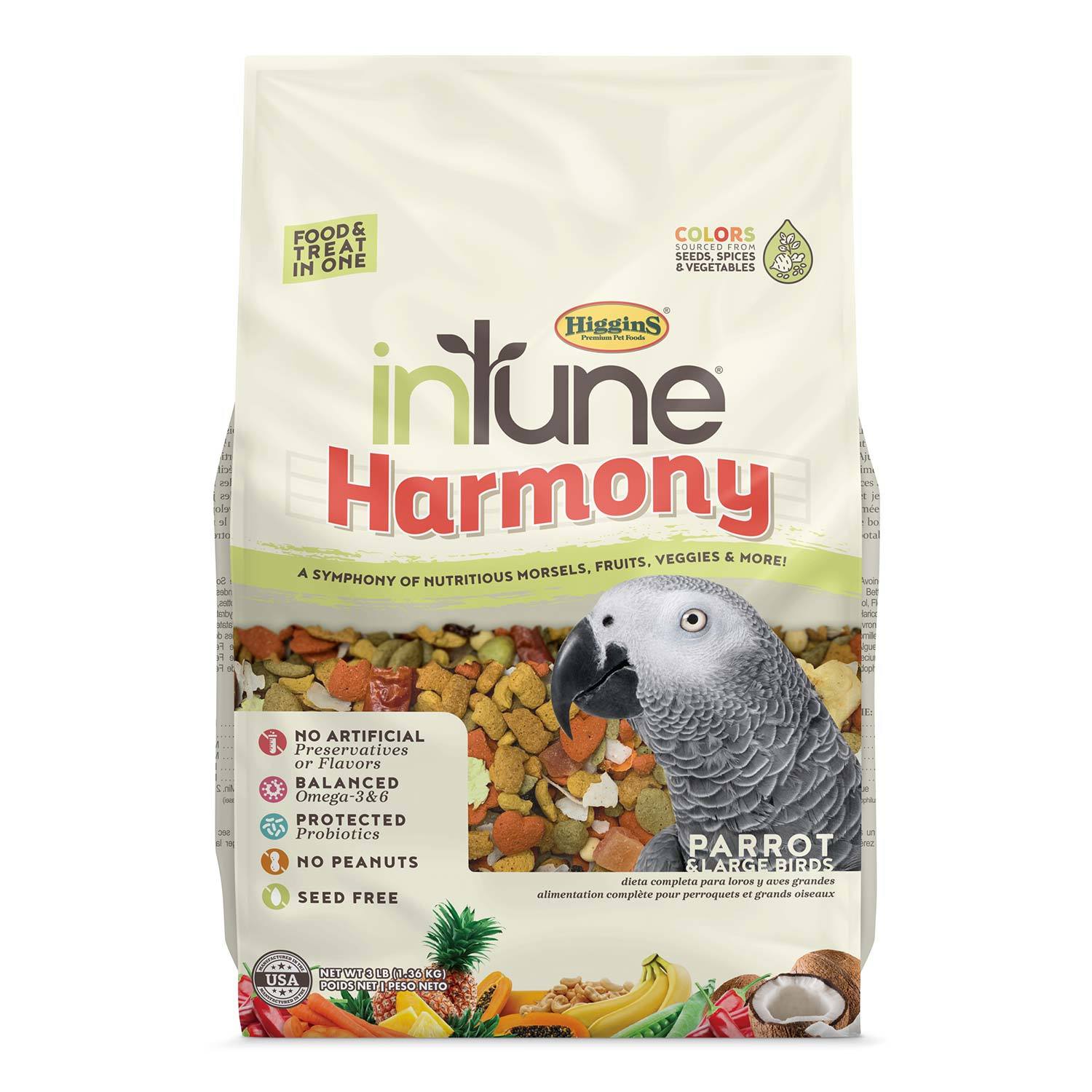 Higgins Intune Harmony Parrot 3Lb Bird Food