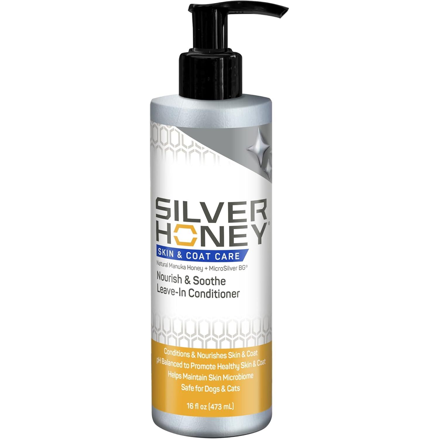 Silver Honey® Skin & Coat Care Nourish & Soothe Leave-In Dog Conditioner, 16-Fl-Oz Pump Bottle