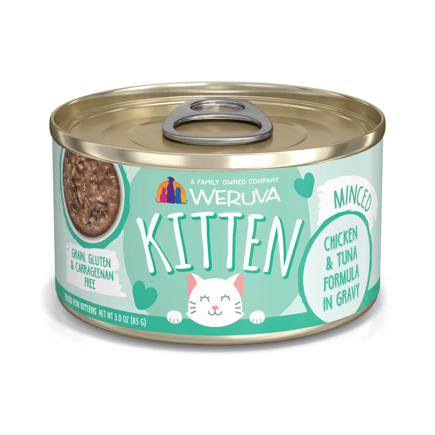 Weruva Kitten Grain Free Chicken & Tuna Formula In Gravy Wet Cat Food, 3-Oz Can