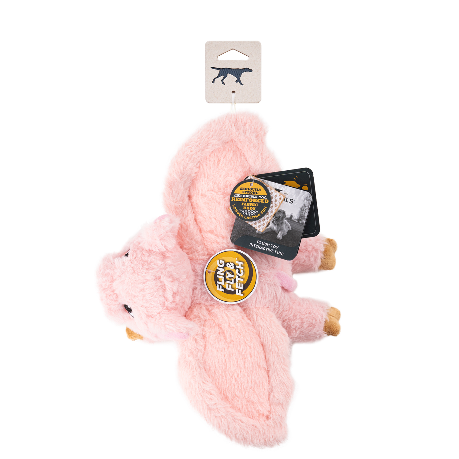 Tall Tails Flying Pig Fling And Fetch Squeaky Plush Dog Toy, 12-Inch