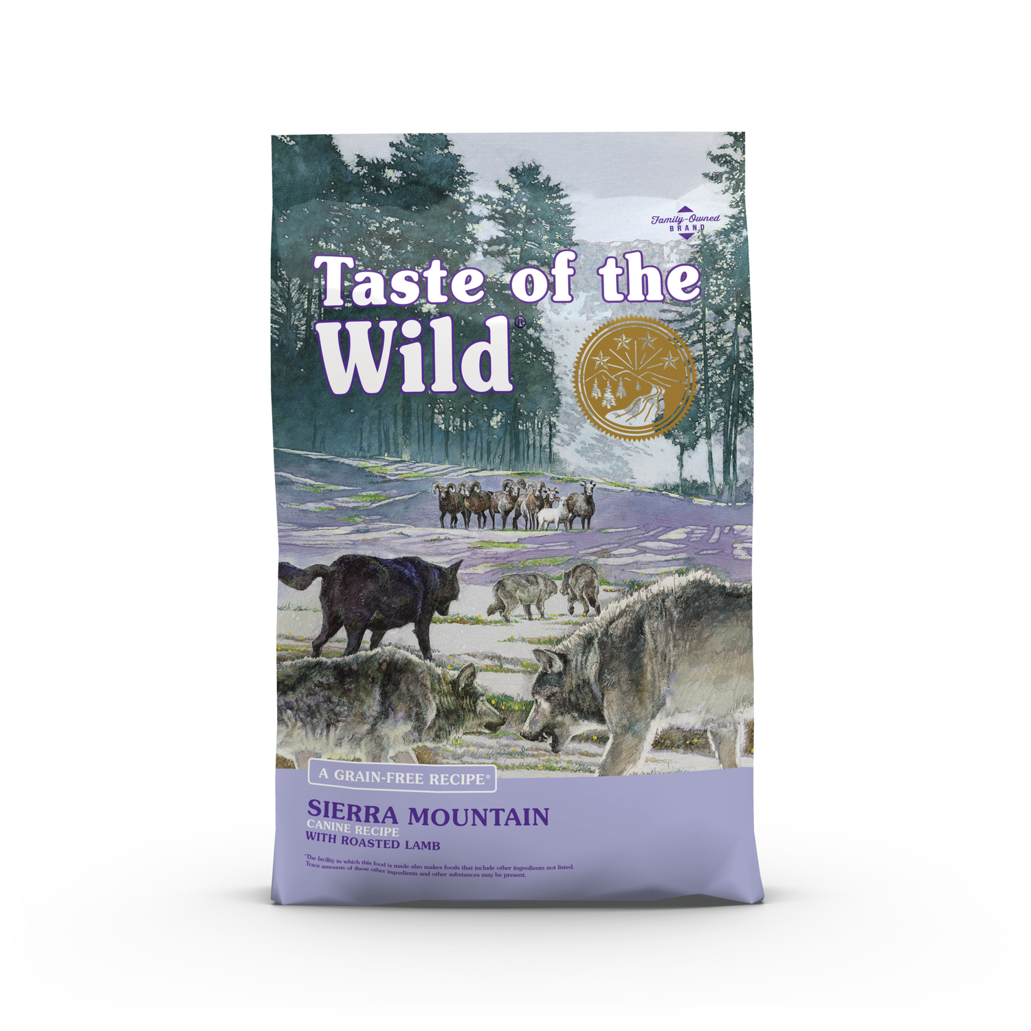 Taste Of The Wild Grain-Free Dry Dog Food, Sierra Mountain Canine Recipe With Roasted Lamb, 5-Lb Bag