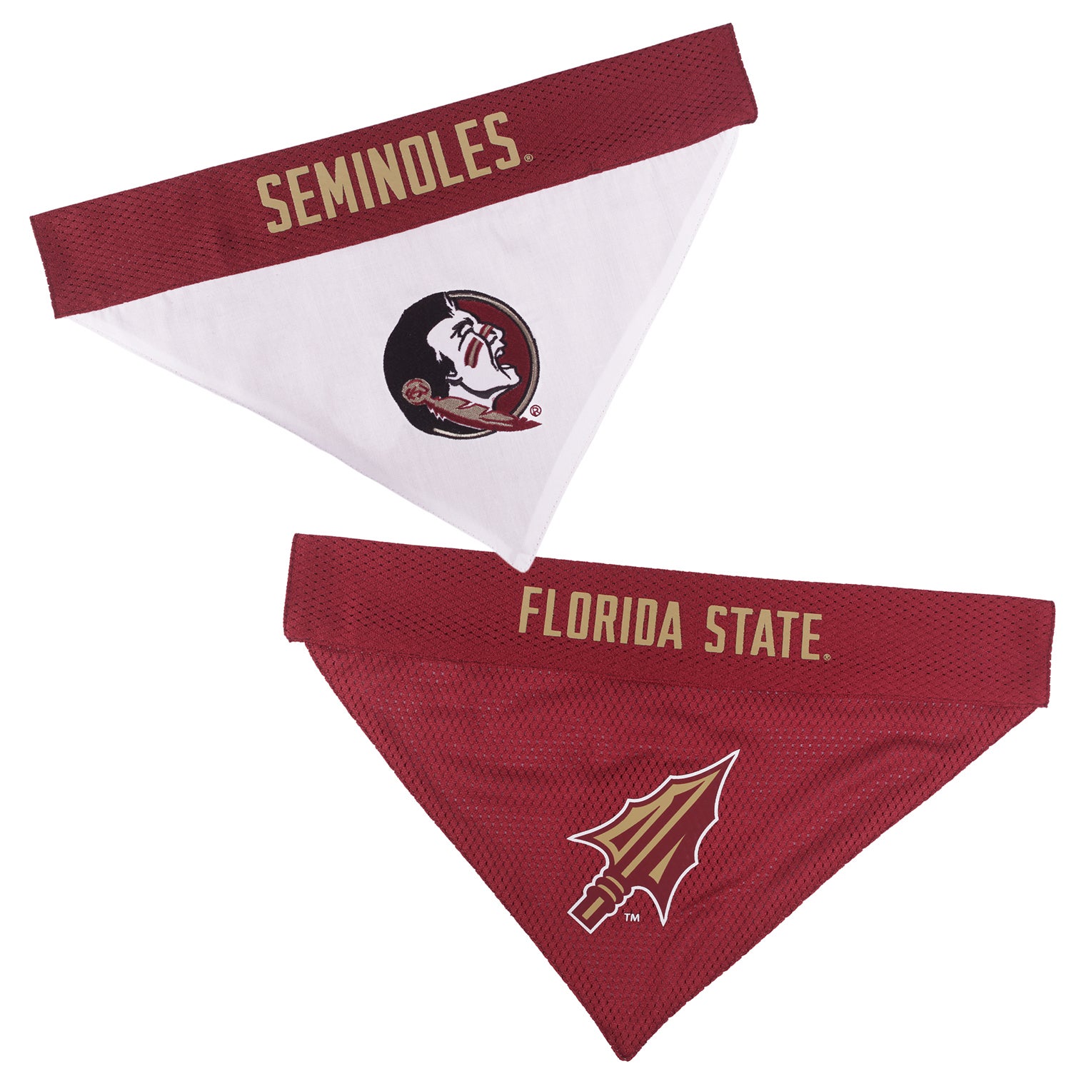Pets First Ncaa Collegiate Florida State University Seminoles Reversible Dog Bandana, Small/Medium