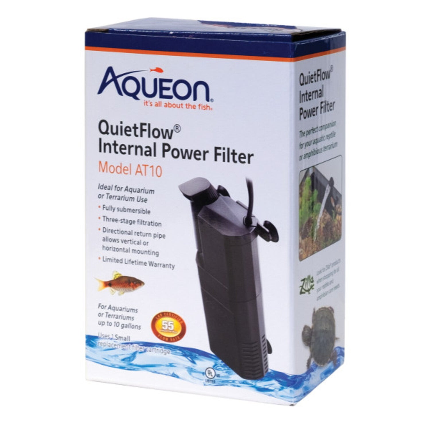 Aqueon Submersible Internal Aquarium Filter, At10 Gallons