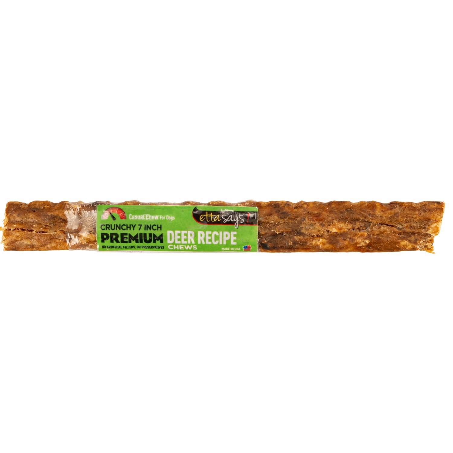Etta Says! Premium Crunchy Deer Chew Dog Treats, 7In
