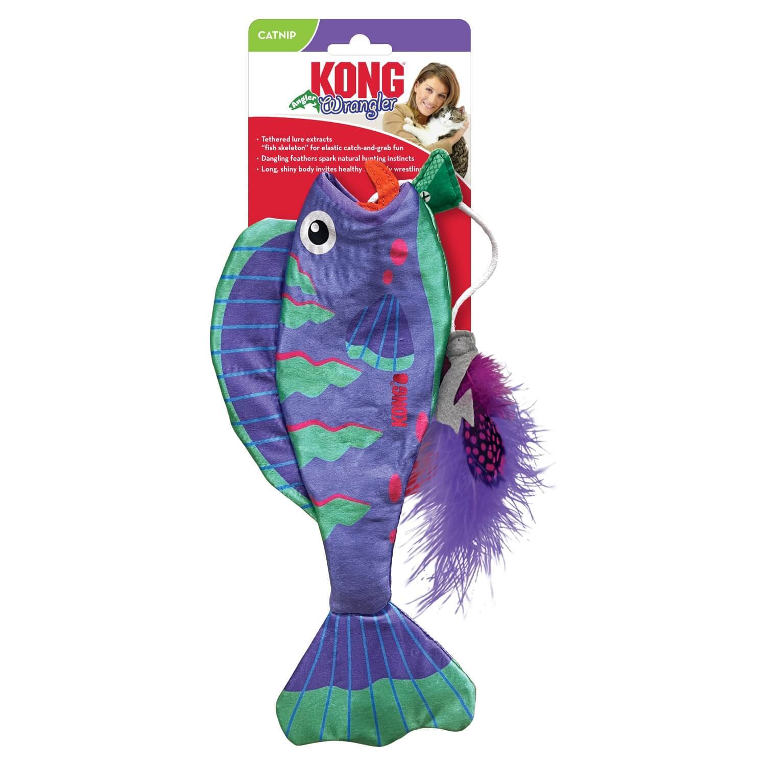 Kong Wrangler Angler Fish Interactive Cat Toy - Assorted