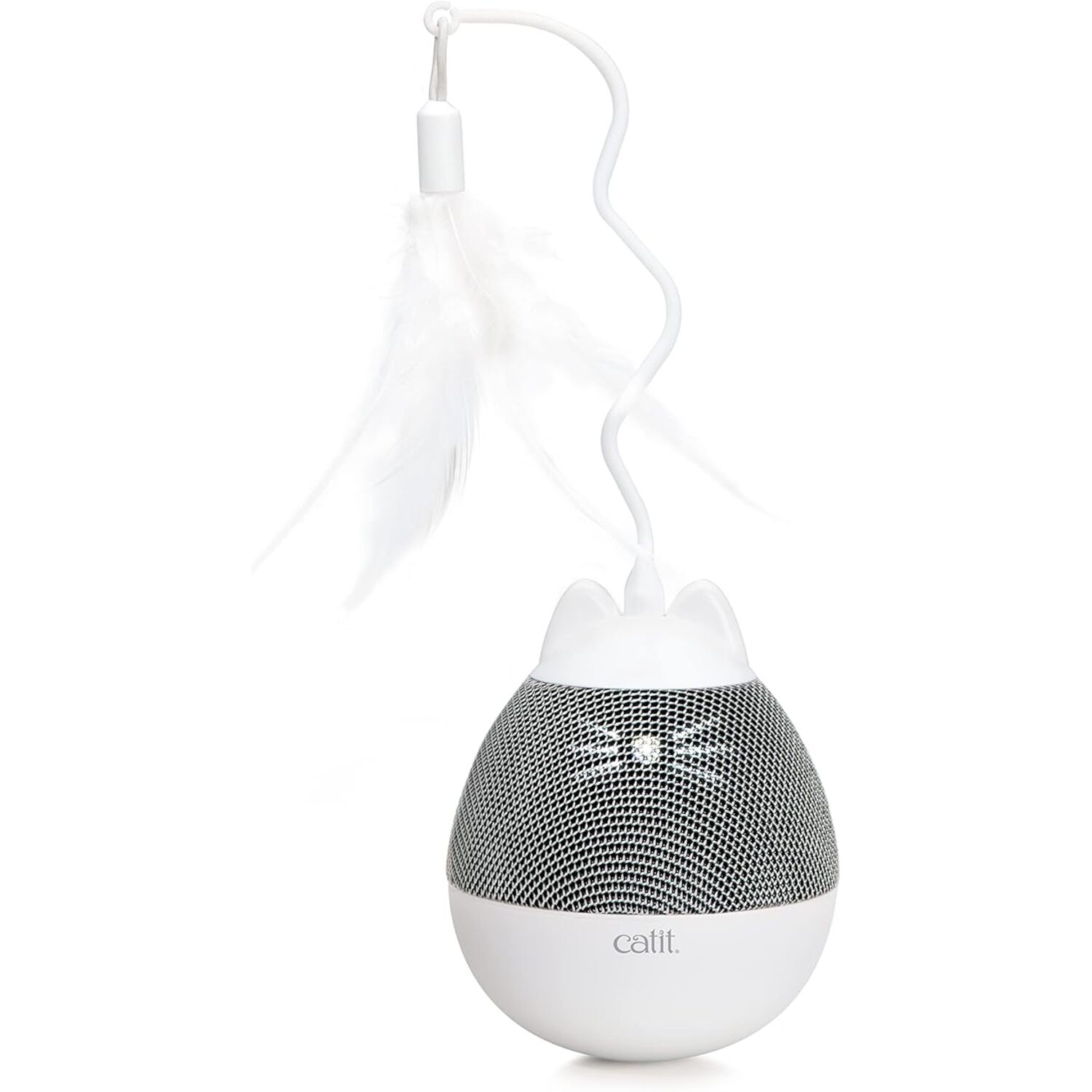 Catit Pixi Spinner Electronic Treat Dispensing Cat Toy, White/Grey