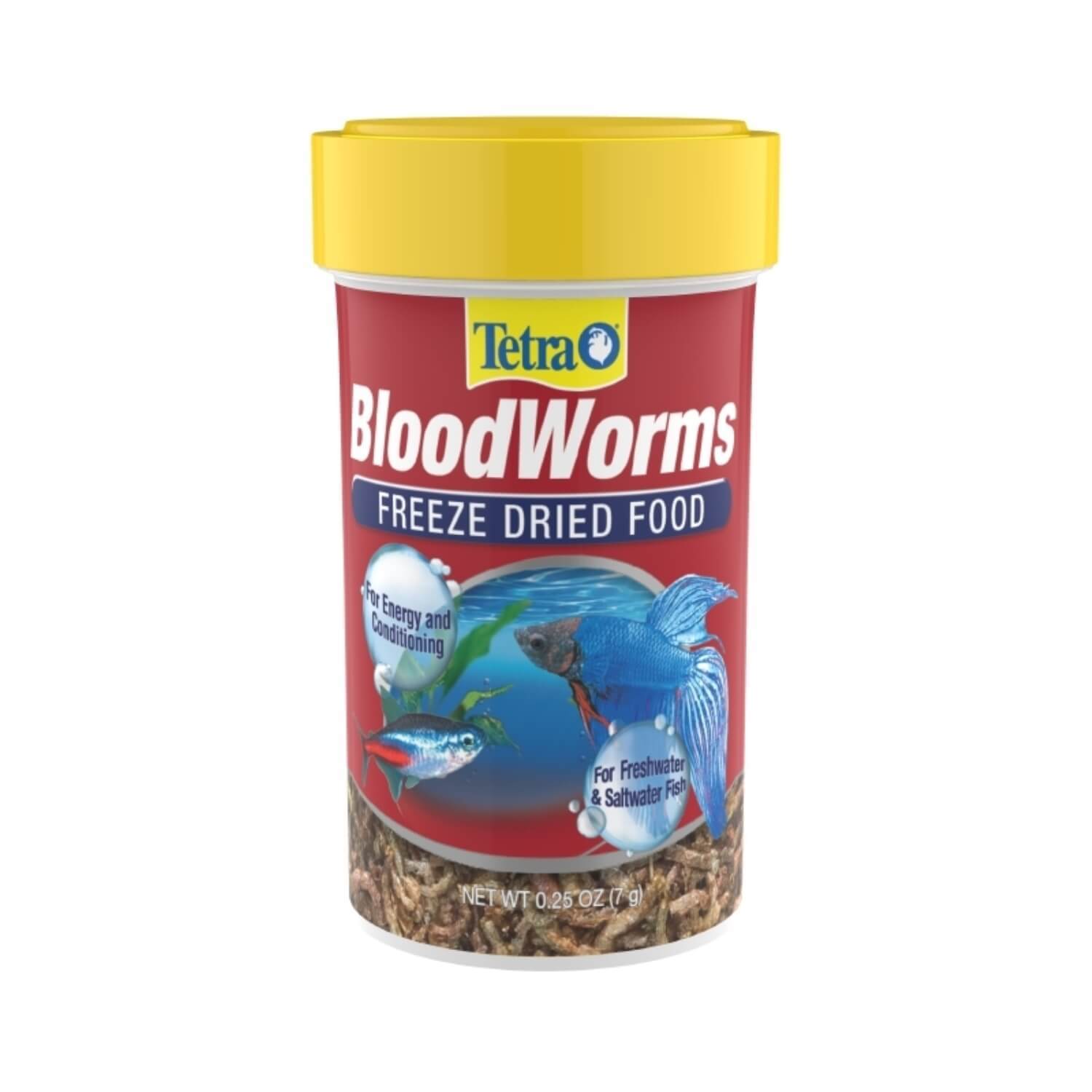 Tetra Bloodworms 0.25 Ounce, Freeze-Dried Food For Freshwater And Saltwater Fish