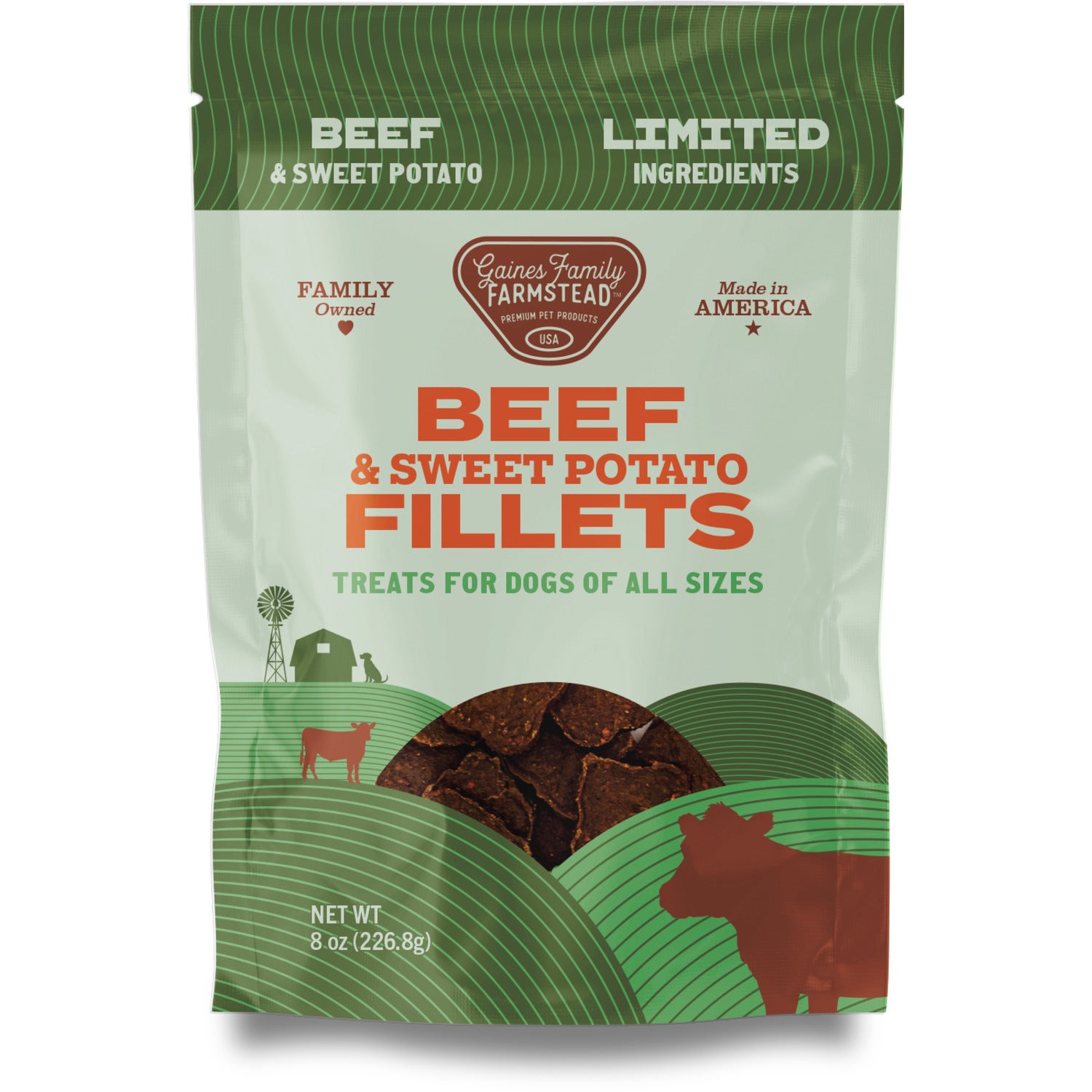 Gaines Family Farmstead Beef And Sweet Potato Fillets Dog Treats, 8Oz