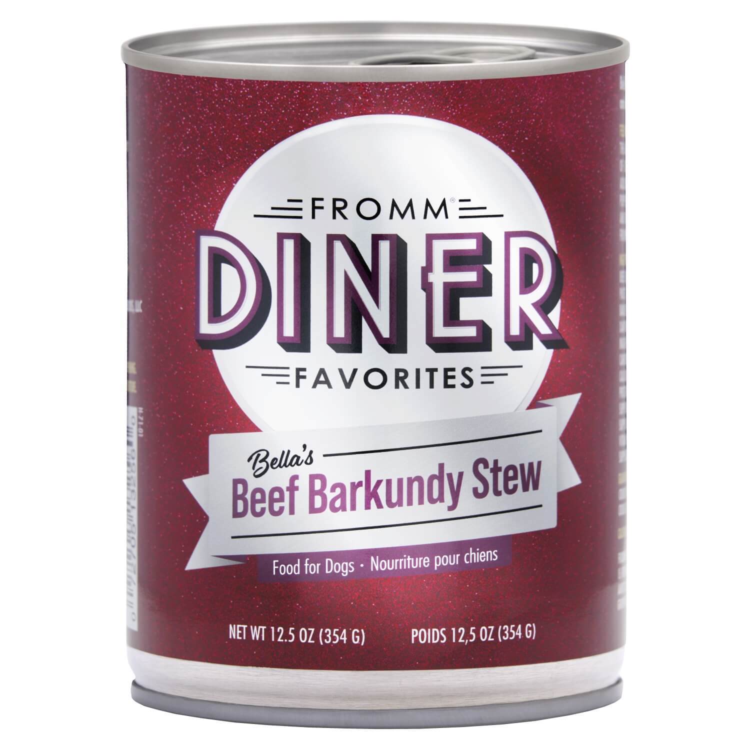 Fromm Diner Favorites Bella's Beef Barkundy Stew Food For Dogs 12.5 Oz