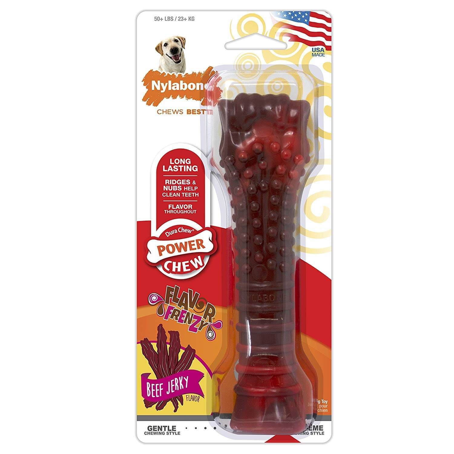 Nylabone Flavor Frenzy Power Chew Dog Toy - Beef Jerky Flavor